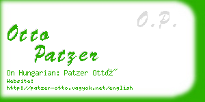 otto patzer business card